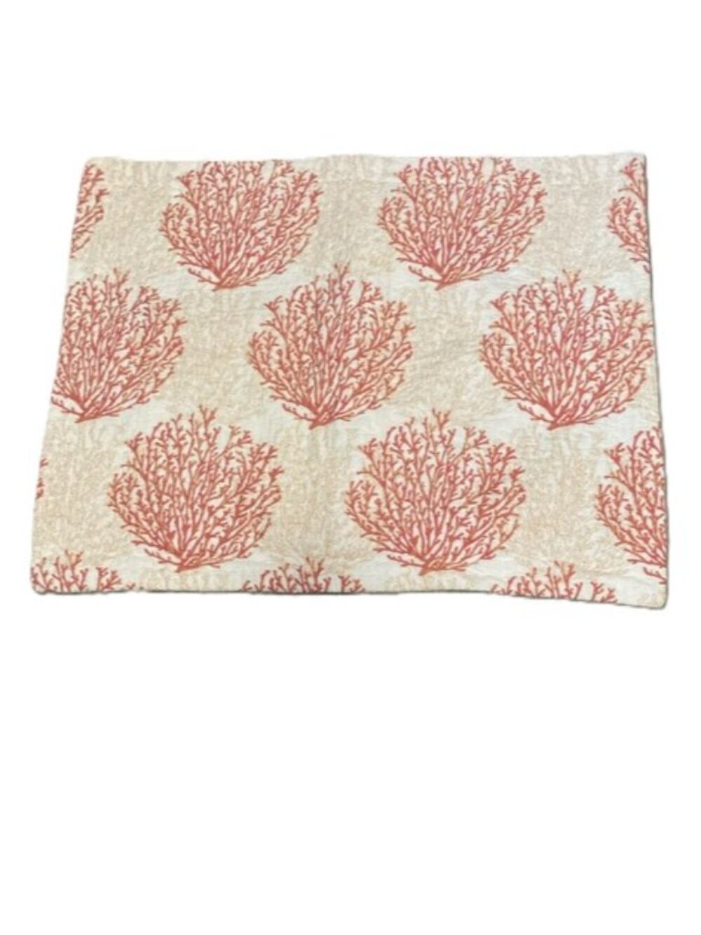 LAURA ASHLEY HOME Coral & Cream Quilted Cotton Pillow Sham – 30 x 24 inches